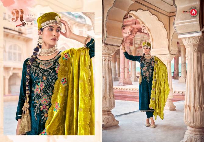 Veneshiaa By Triple Aaa Viscose Velvet Designer Salwar Suits Wholesale Online